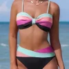 Color Block Ruched Bikini Set 2 Color Block Ruched Bikini Set -Garment Sale Store SCM013211 1 30665893671401 124