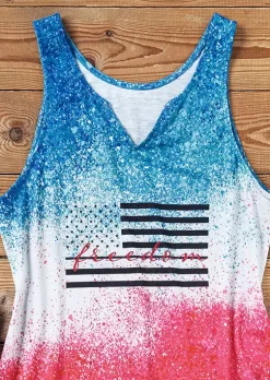 Freedom American Flag Notched Neck Tank 8 Freedom American Flag Notched Neck Tank -Garment Sale Store SCM013268 1 61354388586193 124