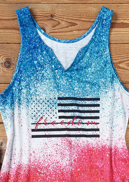 Freedom American Flag Notched Neck Tank 5 Freedom American Flag Notched Neck Tank - Image 3