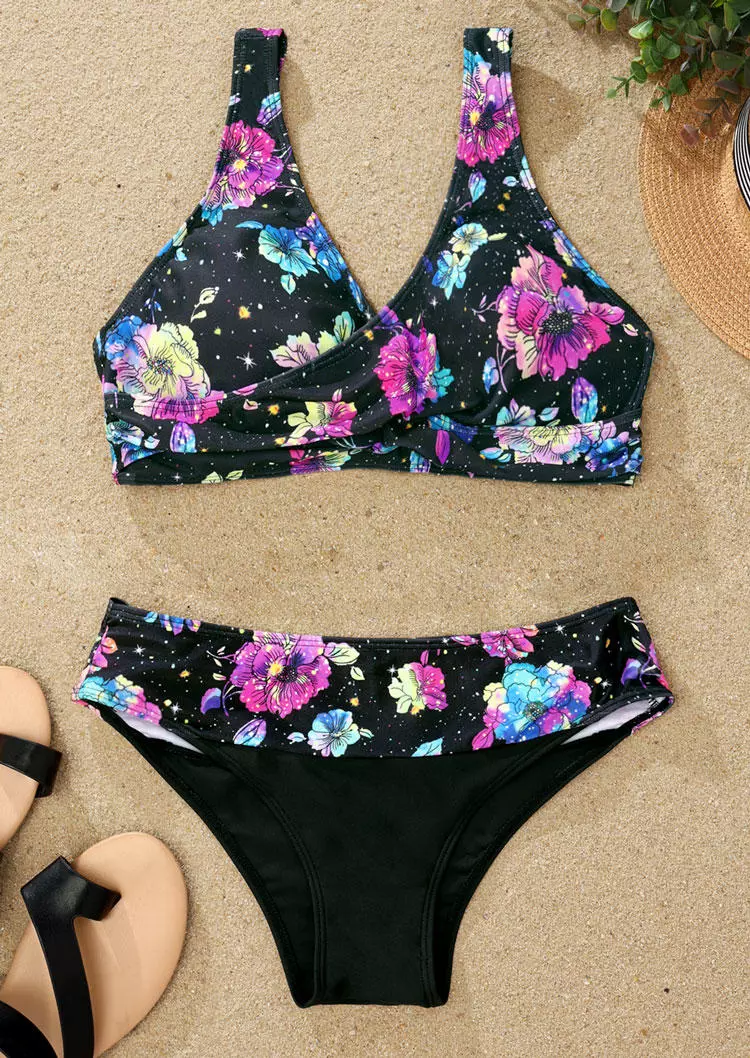 Floral Wrap Sleeveless Bikini Set 4 Floral Wrap Sleeveless Bikini Set - Image 2