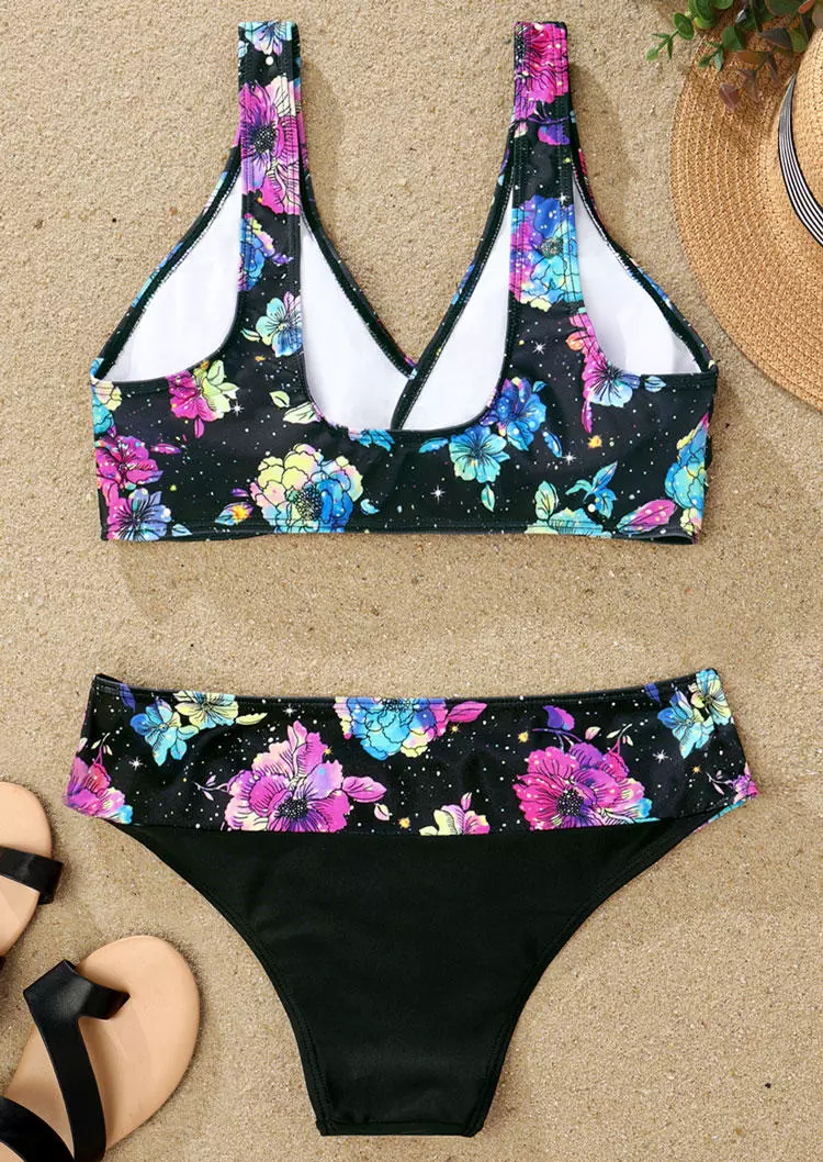 Floral Wrap Sleeveless Bikini Set 5 Floral Wrap Sleeveless Bikini Set - Image 3
