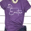 Happy Easter Rabbit O-Neck T-Shirt Tee - Purple -Garment Sale Store SCM013393 1 31313167428868 124