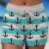 Anchor Striped Drawstring Pocket Shorts