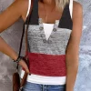 Color Block Button Fake Two-Piece Tank 2 Color Block Button Fake Two-Piece Tank -Garment Sale Store SCM013689 3 22746592974918 124