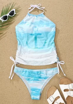 Anchor Ocean Drawstring Halter Tankini Set -Garment Sale Store SCM013808 4 31565427213162 124