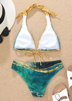 Glitter Marble Graphic Halter Bikini Set -Garment Sale Store SCM014038 3 31518955641743 124