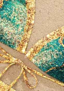 Glitter Marble Graphic Halter Bikini Set -Garment Sale Store SCM014038 3 31518955674317 124