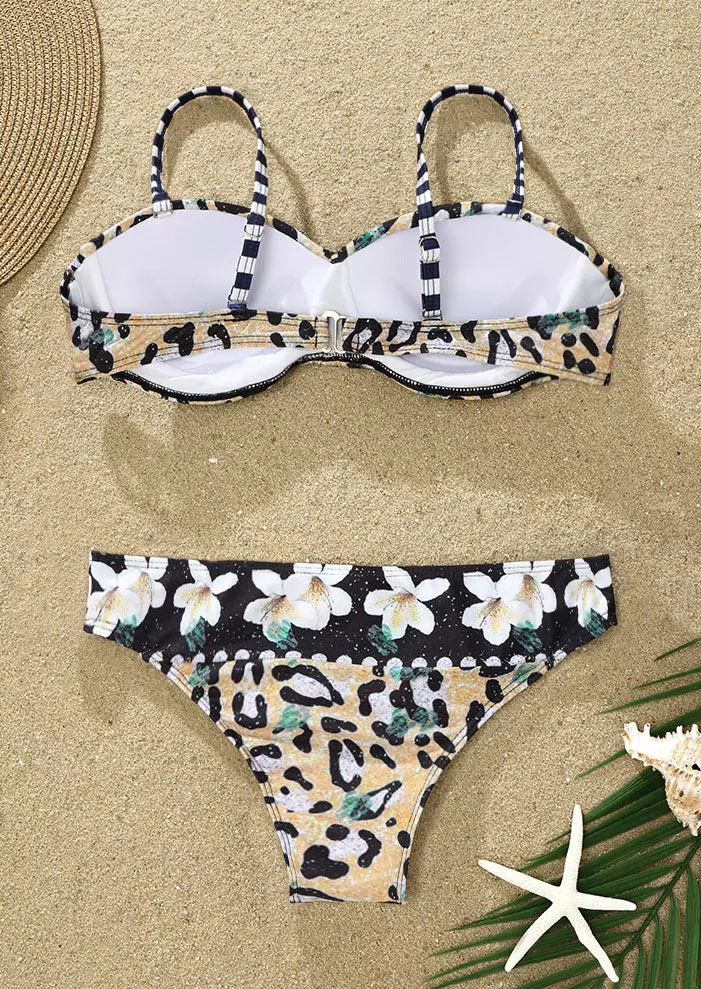 Floral Leopard Striped Bikini Set 5 Floral Leopard Striped Bikini Set - Image 3
