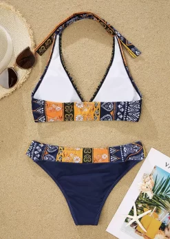 Floral Halter Tie Bikini Set -Garment Sale Store SCM014227 1 31835228687851 124
