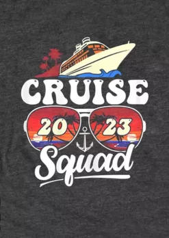 Cruise Squad 2023 Glasses Anchor T-Shirt Tee - Dark Grey -Garment Sale Store SCM014367 1 31462775544522 124