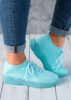 Lace Up Breathable Running Sneakers - Light Blue -Garment Sale Store SCM014440 2 40344719724305 124