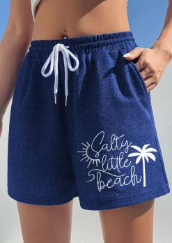 Salty Little Beach Coconut Tree Shorts - Blue -Garment Sale Store SCM014462 1 32754284631949 124