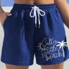 Salty Little Beach Coconut Tree Shorts - Blue -Garment Sale Store SCM014462 1 32754284994210 124