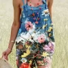 Floral Spaghetti Strap Overall Romper 1 Floral Spaghetti Strap Overall Romper -Garment Sale Store SCM014485 1 31683028342724 124