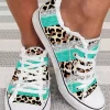 Glitter Leopard Lace Up Round Toe Flat Sneakers 2 Glitter Leopard Lace Up Round Toe Flat Sneakers -Garment Sale Store SCM014591 1 32088358279233 124
