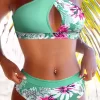 Floral Criss-Cross Hollow Out Bikini Set 1 Floral Criss-Cross Hollow Out Bikini Set -Garment Sale Store SCM014599 1 33048943760028 124