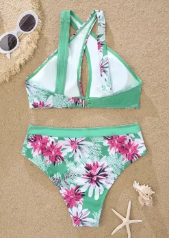 Floral Criss-Cross Hollow Out Bikini Set -Garment Sale Store SCM014599 4 41169034665977 124