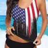 American Flag Tankini Set - Black