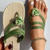 Rose Weave Flip Flops Flat Slippers -Garment Sale Store SCM014810 1 42503821859790 124