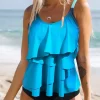 Gradient Ruffled Tankini Set - Blue 1 Gradient Ruffled Tankini Set - Blue -Garment Sale Store SCM014818 1 40408441509309 124