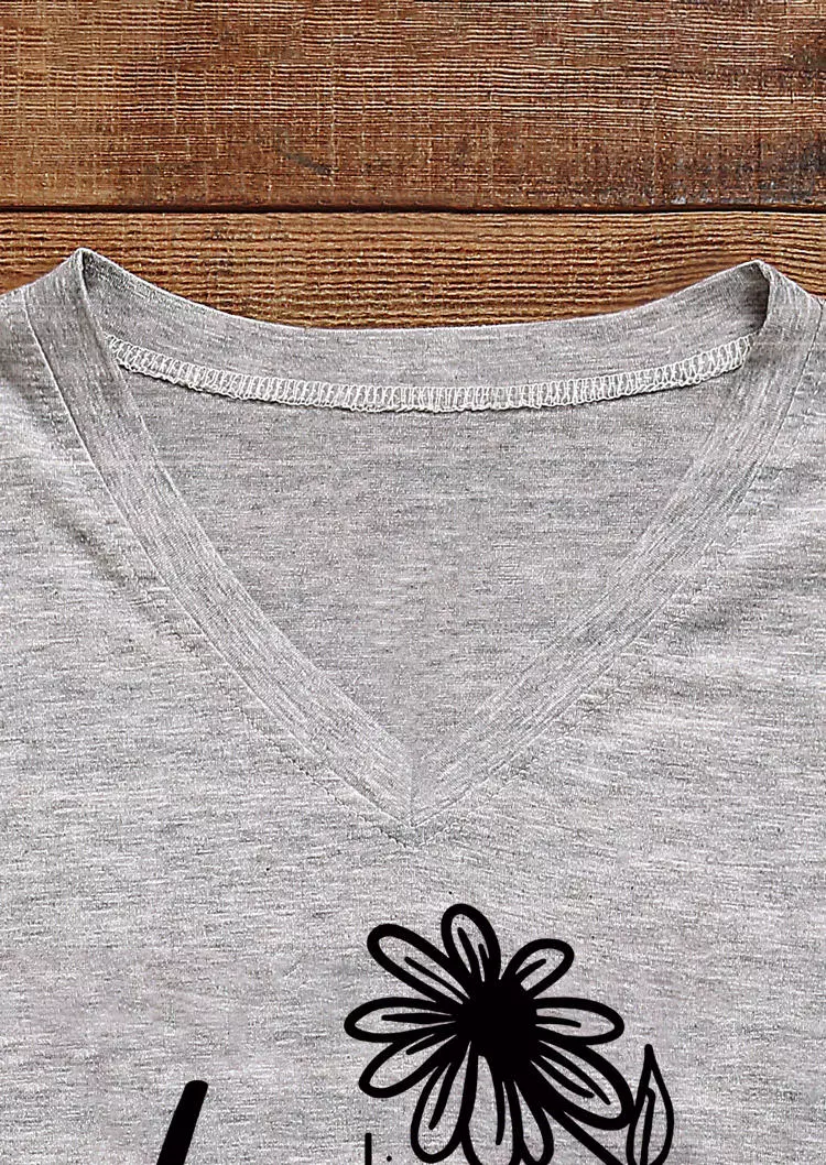 Believe There Is Good In The World Floral T-Shirt Tee - Gray 5 Believe There Is Good In The World Floral T-Shirt Tee - Gray - Image 3