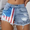 We Are People American Flag Ripped Hole Pocket Denim Shorts - Light Blue 2 We Are People American Flag Ripped Hole Pocket Denim Shorts - Light Blue -Garment Sale Store SCM014942 1 40348624432390 124