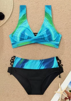 Color Block Criss-Cross Lace Up Bikini Set 10 Color Block Criss-Cross Lace Up Bikini Set -Garment Sale Store SCM014966 1 41250737103698 124