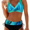 Color Block Criss-Cross Lace Up Bikini Set 1 Color Block Criss-Cross Lace Up Bikini Set -Garment Sale Store SCM014966 1 41250737702708 124
