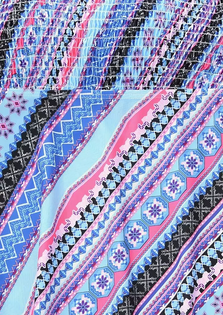 Allover Print Smocked Strapless Bandeau Tankini Set 6 Allover Print Smocked Strapless Bandeau Tankini Set - Image 4