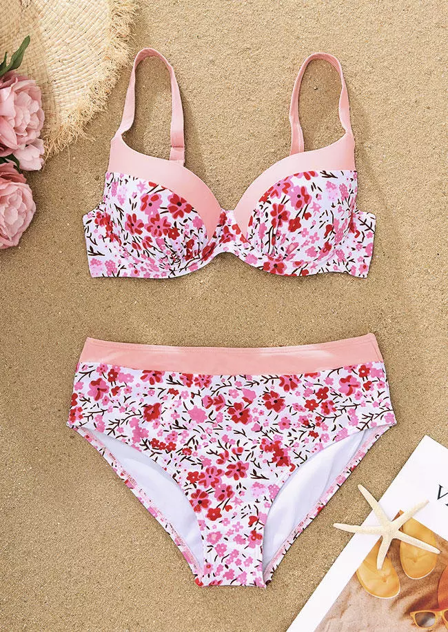 Ditsy Floral Color Block Bikini Set 4 Ditsy Floral Color Block Bikini Set - Image 2