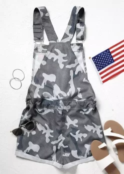 American Flag Camouflage Pocket Overall Romper - Blue -Garment Sale Store SCM015113 1 42030308953155 124