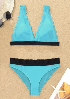 Color Block Open Back Bikini Set - Lake Blue 10 Color Block Open Back Bikini Set - Lake Blue -Garment Sale Store SCM015125 1 41196610072869 124