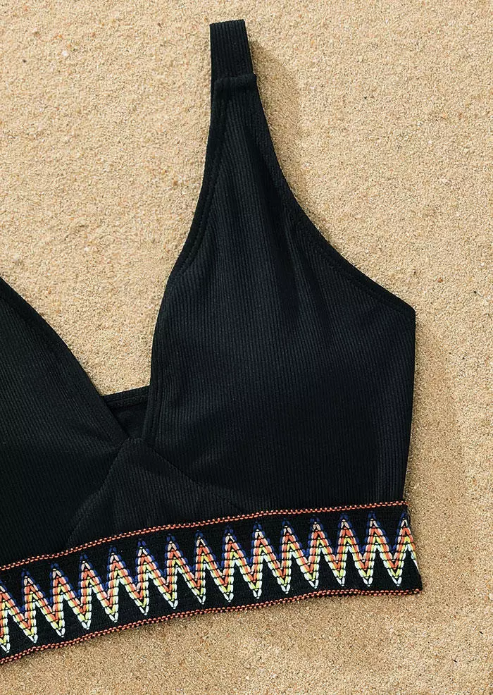 Geometric Hollow Out Bikini Set - Black 7 Geometric Hollow Out Bikini Set - Black - Image 5