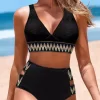 Geometric Hollow Out Bikini Set - Black 1 Geometric Hollow Out Bikini Set - Black -Garment Sale Store SCM015130 1 41149879016082 124