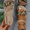 Leopard Twist Open Toe Outdoor Flat Sandals 1 Leopard Twist Open Toe Outdoor Flat Sandals -Garment Sale Store SCM015212 1 41103392491446 124