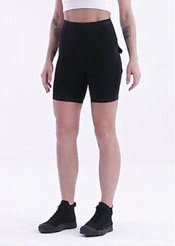 Pocket High Waist Activewear Shorts - Black