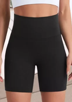 Pocket High Waist Activewear Shorts - Black 12 Pocket High Waist Activewear Shorts - Black -Garment Sale Store SCM015253 2 41804686558194 124