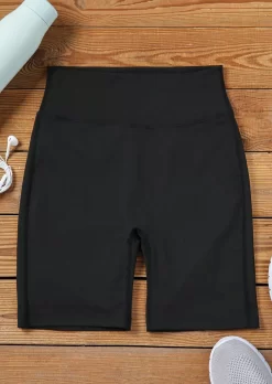 Pocket High Waist Activewear Shorts - Black 16 Pocket High Waist Activewear Shorts - Black -Garment Sale Store SCM015253 2 41804686685096 124