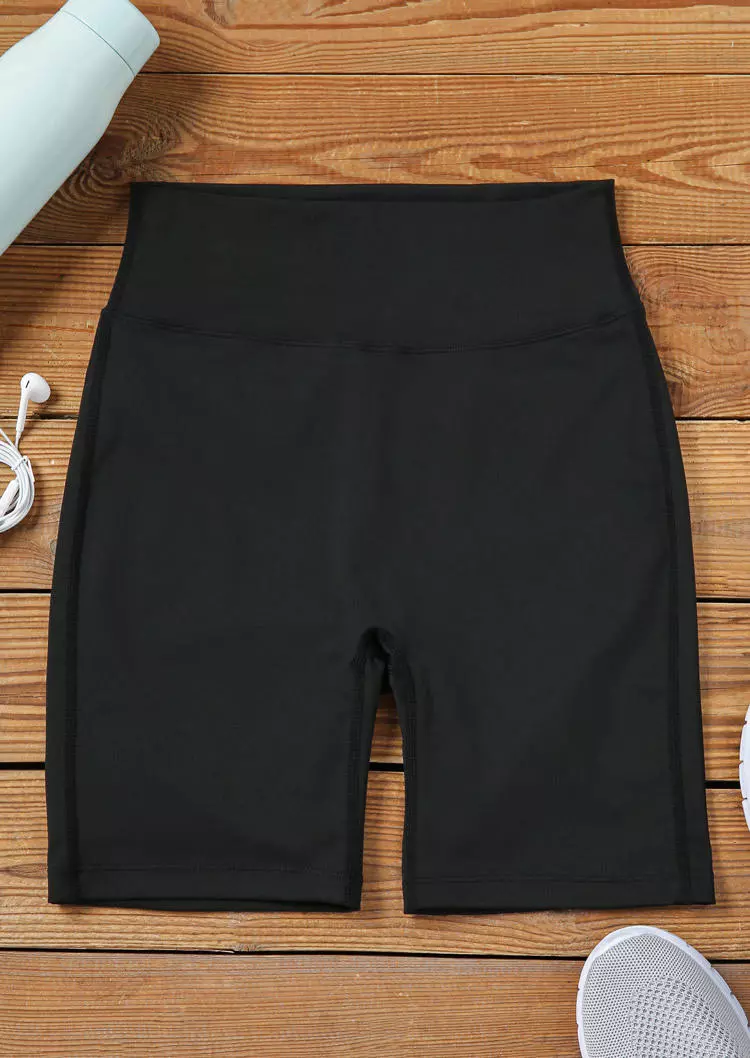 Pocket High Waist Activewear Shorts - Black 9 Pocket High Waist Activewear Shorts - Black - Image 7