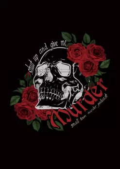 Shut Up And Give Me Small Town Murder Podcast Rose Skull Tank And Shorts Pajamas Set - Black -Garment Sale Store SCM015293 1 50921744636693 124