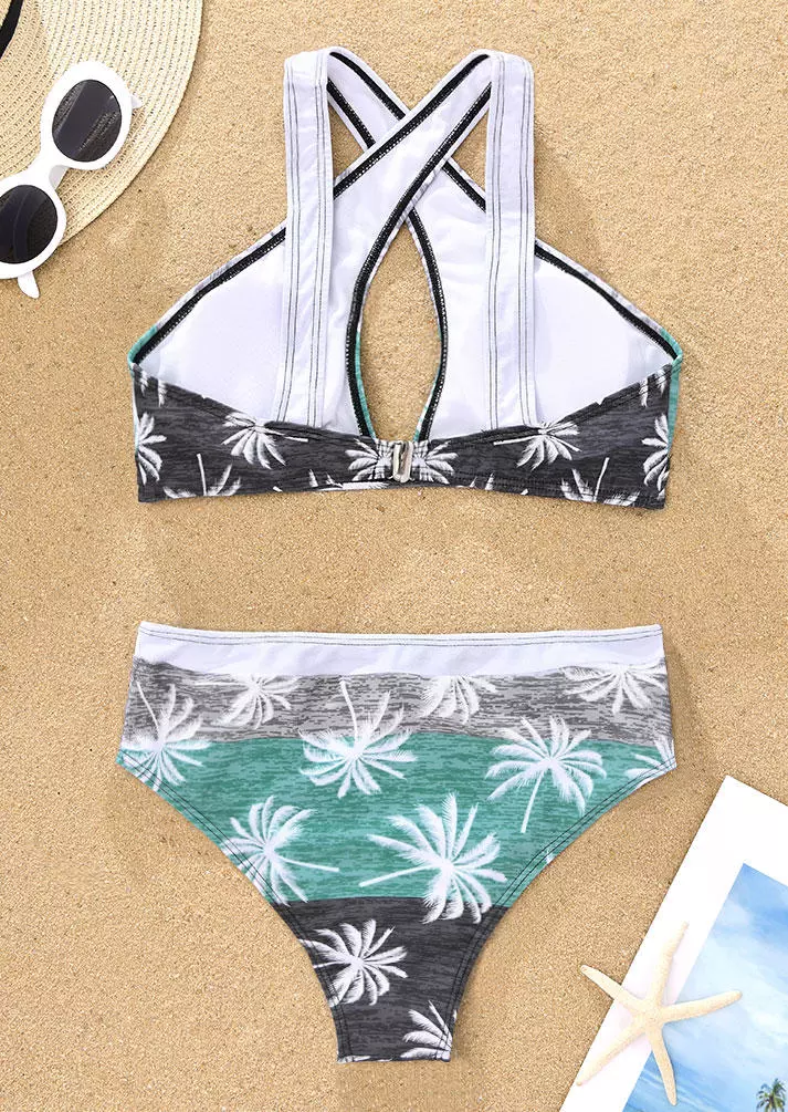 Coconut Tree Color Block Criss-Cross Hollow Out Bikini Set 5 Coconut Tree Color Block Criss-Cross Hollow Out Bikini Set - Image 3