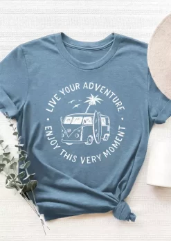 Live Your Adventure Enjoy This Very Moment T-Shirt Tee - Blue -Garment Sale Store SCM015357 1 41418252490514 124