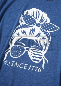 Since 1776 American Flag T-Shirt Tee - Blue 8 Since 1776 American Flag T-Shirt Tee - Blue -Garment Sale Store SCM015670 2 50259738325488 124