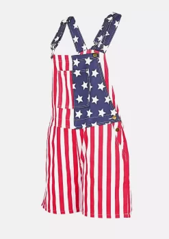 Unisex American Flag Button Pocket Overall Romper -Garment Sale Store SCM015687 1 42185622699416 124