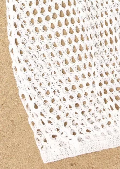 Hollow Out Crochet Cover Up Dress - White -Garment Sale Store SCM015875 1 51111989485230 124