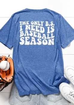 The Only B.S. I Need Is Baseball Season T-Shirt Tee - Blue -Garment Sale Store SCM015901 1 50338228499028 124