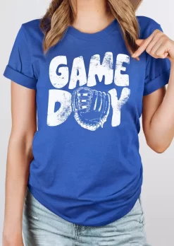 Game Day O-Neck T-Shirt Tee - Blue 8 Game Day O-Neck T-Shirt Tee - Blue -Garment Sale Store SCM016032 1 51001726087888 124