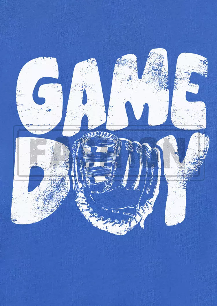 Game Day O-Neck T-Shirt Tee - Blue 6 Game Day O-Neck T-Shirt Tee - Blue - Image 4