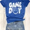 Game Day O-Neck T-Shirt Tee - Blue