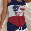 'Merica Flag Color Block Tank And Shorts Pajamas Set 2 'Merica Flag Color Block Tank And Shorts Pajamas Set -Garment Sale Store SCM016054 1 50587871309557 124